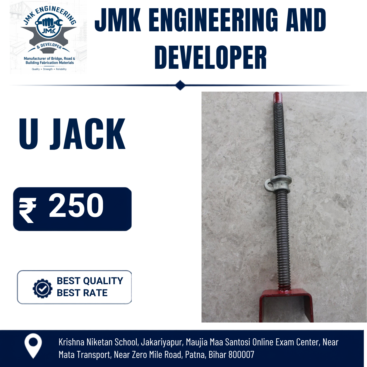 Solid Thread Adjustable U Head Jack