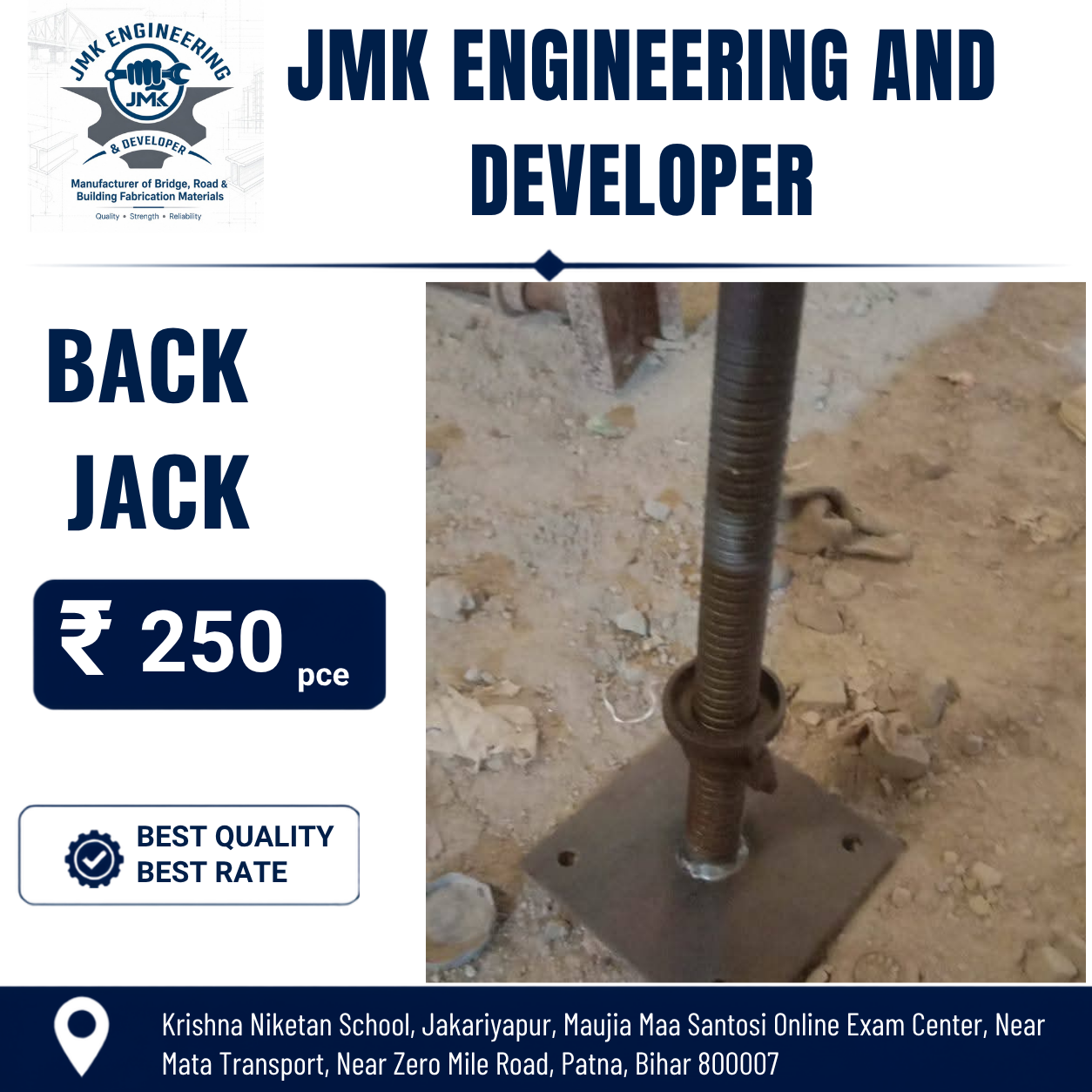 Heavy Duty Back Jack / Base Jack (38mm)